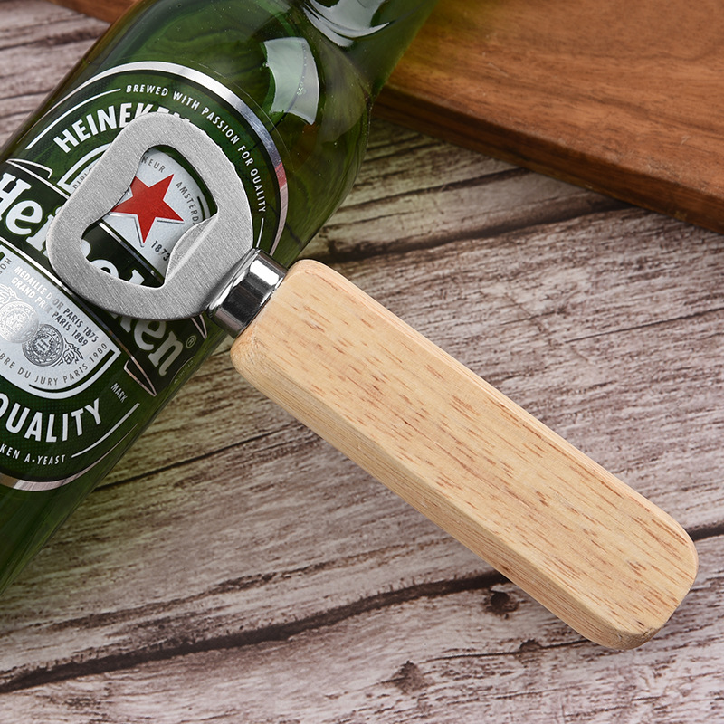 跨境专供木柄开瓶器创意啤酒开罐器 家用不锈钢开瓶器开酒器批发