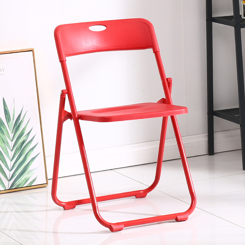 Silla plegable de plástico multifuncional, portátil para oficina, reuniones, capacitación, ordenador y uso en el hogar