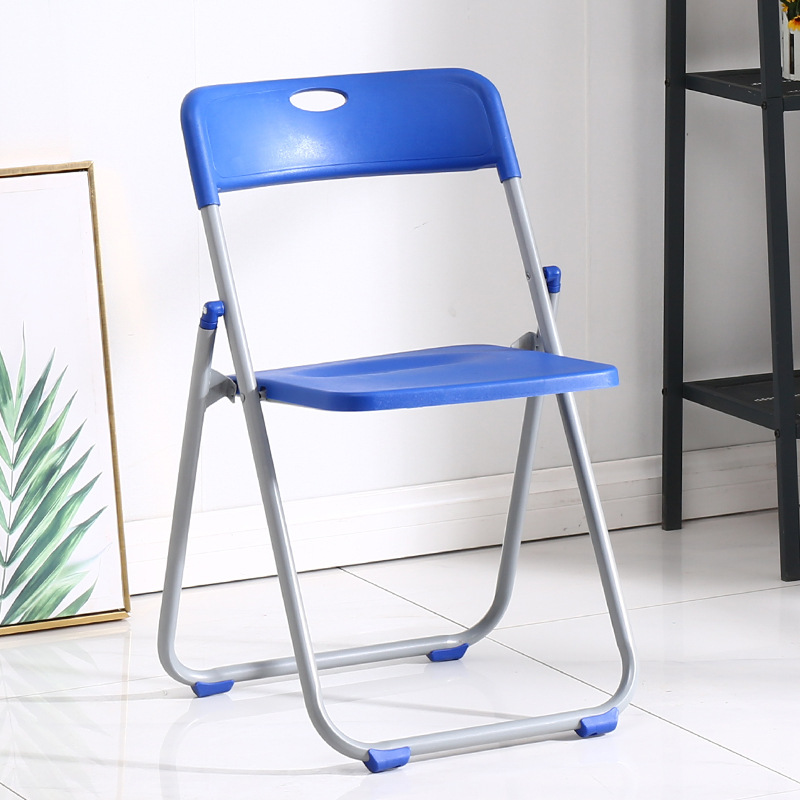 Silla plegable de plástico multifuncional, portátil para oficina, reuniones, capacitación, ordenador y uso en el hogar
