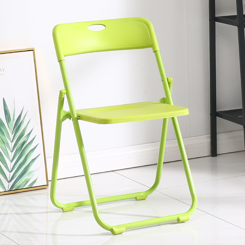 Silla plegable de plástico multifuncional, portátil para oficina, reuniones, capacitación, ordenador y uso en el hogar