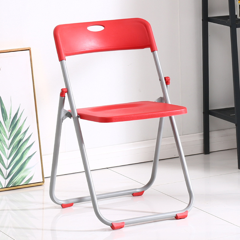 Silla plegable de plástico multifuncional, portátil para oficina, reuniones, capacitación, ordenador y uso en el hogar