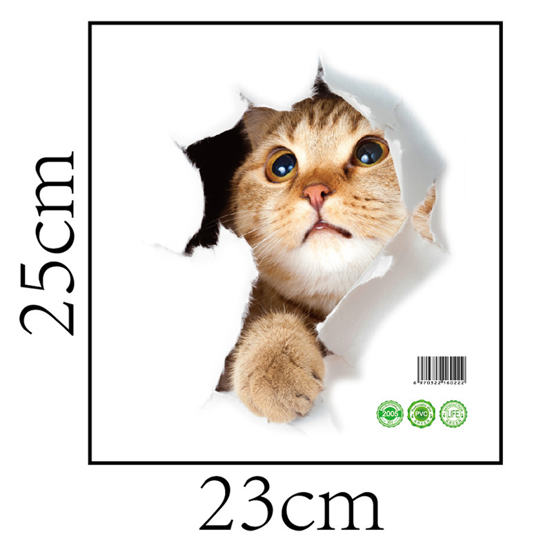 Vinilo de pared 3d gatito decoración para salón y dormitorio_voghion.com