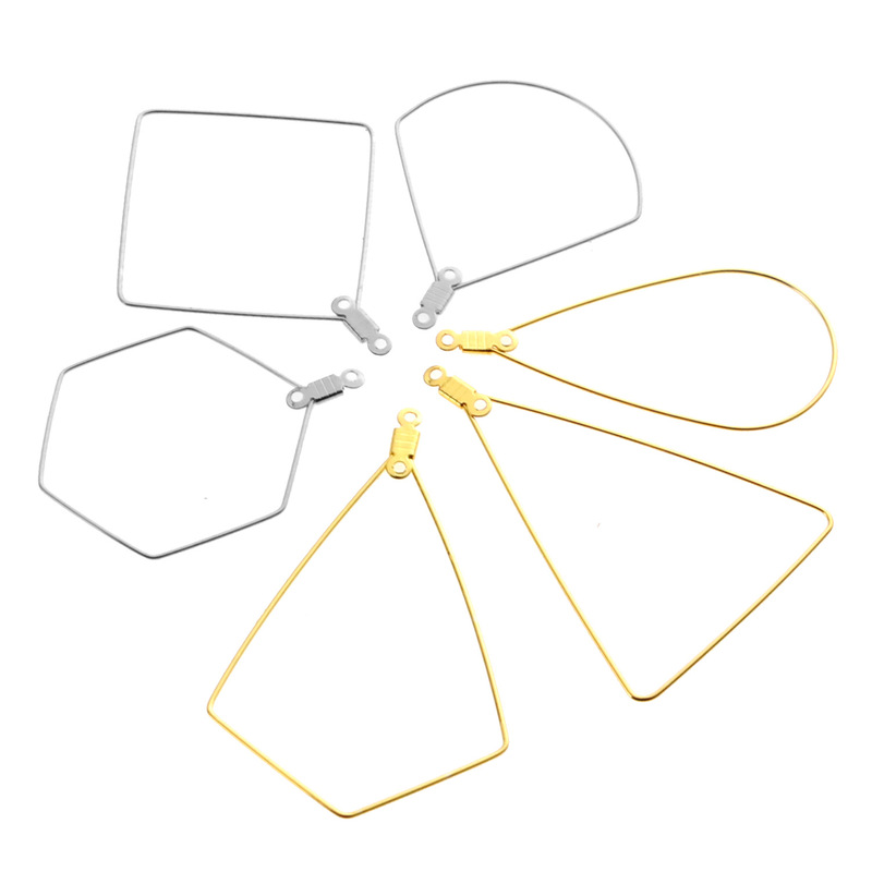 diy South Korea earrings material multi-shape earrings ring beaded hanging earrings accessories stainless steel hanger earrings