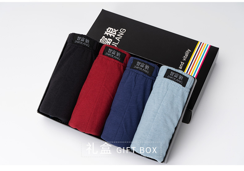 Pantalones cortos del boxeador de los hombres mediados de-cintura de la ropa interior del algodón del color sólido sudor-absorbente