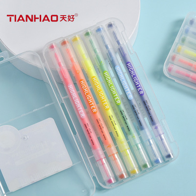新品双头印章荧光笔章学习划重点闪光标记笔创意文化礼品