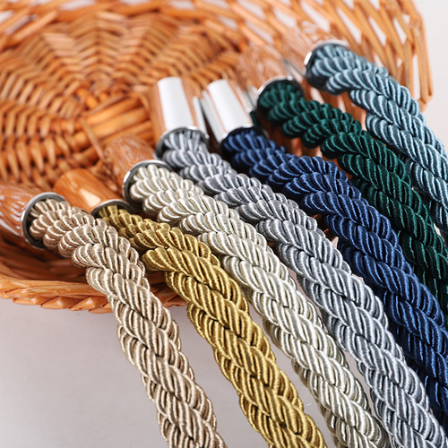 New product strong magnetic heavy rope cylindrical magnetic buckle home magnetic iron Nordic braided rope curtain strap magnetic buckle