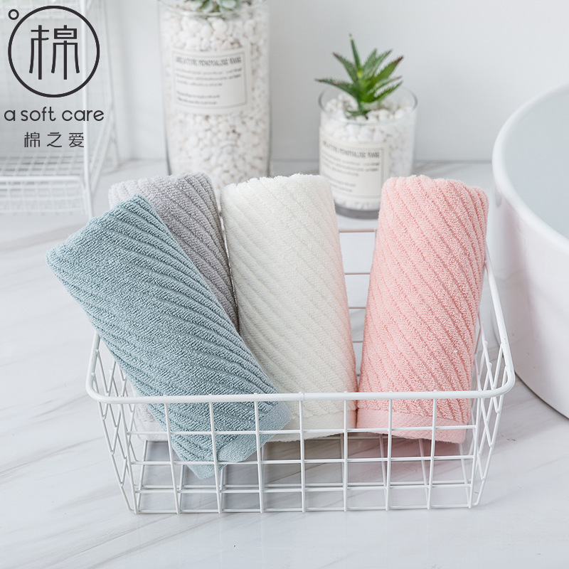 Cotton Love 32 strands plain towel pure cotton soft absorbent adult face towel soft lint M1810