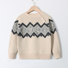 童装尾货清仓针织衫斜开肩套头男童毛衣圣诞毛衣儿童毛衣批发