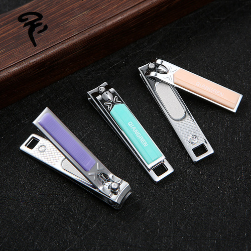 Qiangren QR66051 Nail Clipper Medium Manicure Nail Scissors Girls Flat Nail Clipper with File Wholesale