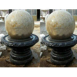 园林石雕喷泉水球图案 别墅喷水石球价格 小区吐水球雕塑厂家