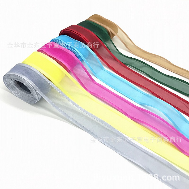 100 código 25mm borde ancho gasa de nieve cinturón gasa DIY hecho a mano al por mayor flores cinta Correa Accesorios