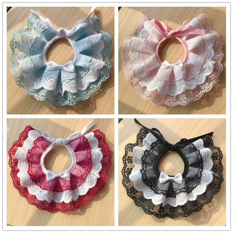 Собака Слюна полотенце шарф кошка шарф домашнее животное кружева нагрудник кошка Слюна полотенце большой и средний размер собака плюшевый нагрудник