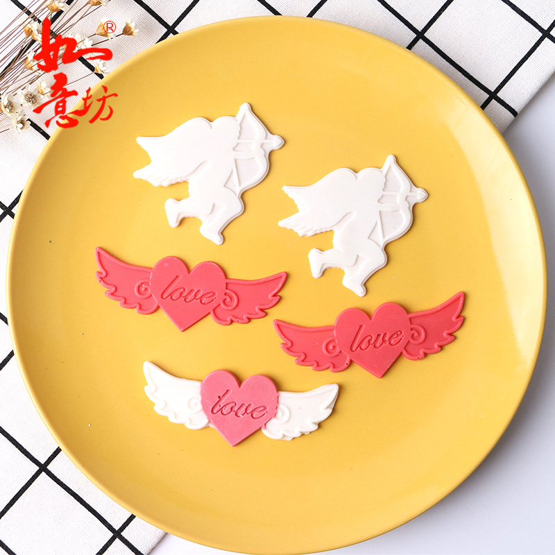 厂家供应 单层巧克力硅胶模具 蛋糕插牌插件装饰 翻糖硅胶模具