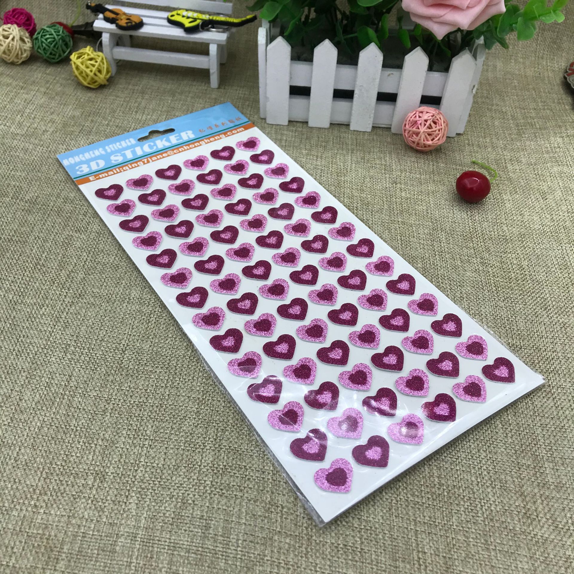 紫色金粉贴情人节EVA金粉贴3DEVA贴儿童装饰套装