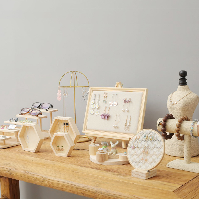 实木耳环架首饰架手镯项链架饰品展示架珠宝陈列道具套架艺术风