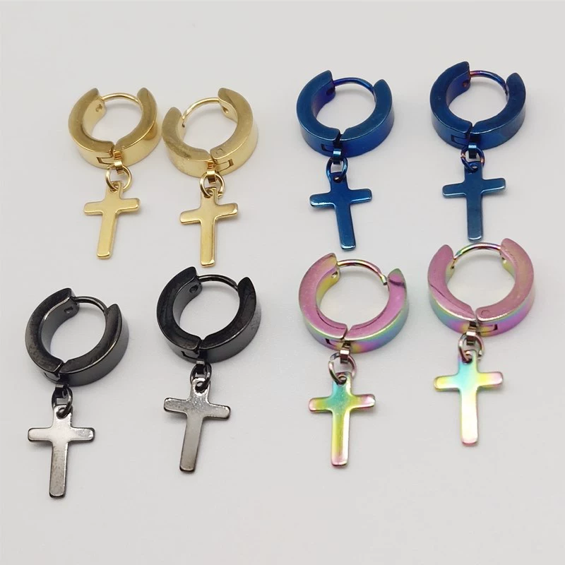 Круглые серьги-подвески в корейском стиле для мужчин и женщин, простые короткие серьги, геометрические серьги из нержавеющей стали.