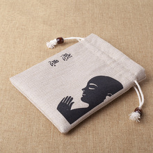 复古民族风双层绒布袋佛珠文玩手串盘珠收纳袋珠宝礼品包装袋批发