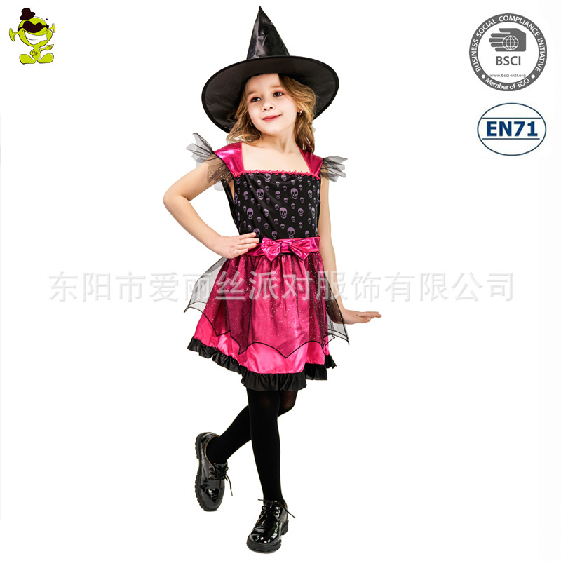 Halloween traje de Europa y América del rendimiento de los niños traje de disfraces Cosplay bruja traje mágico
