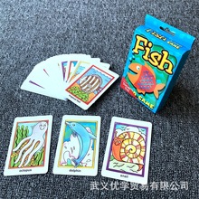 【可修改LOGO】FISH卡通图案启蒙脑力鱼类英文学习记忆游戏卡片