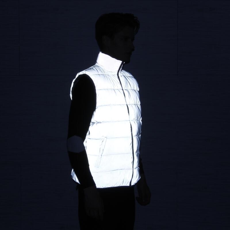 Abbigliamento da uomo invernale riflettente bianco anatra gilet di seta e cotone gilet caldo per sport all'aria aperta_voghion.com