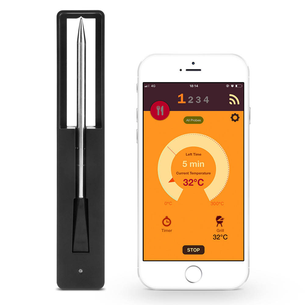 Termómetro inalámbrico Bluetooth con doble sonda, control por aplicación, resistente al agua, ideal para horno y barbacoa image 3