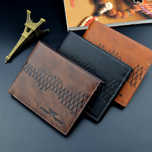 New men's wallet men's short wallet men's youth fashion multi-card slot large capacity horizontal business soft wallet trendy