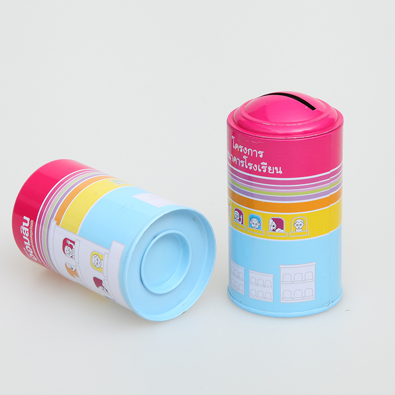 马口铁存钱罐礼品赠品铁盒铁罐 圆形饼干金属罐金属盒厂家批发