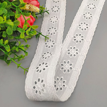 批发纯棉绣花花边雕孔刺绣花边4CM电脑刺绣棉布机大立体绣花边