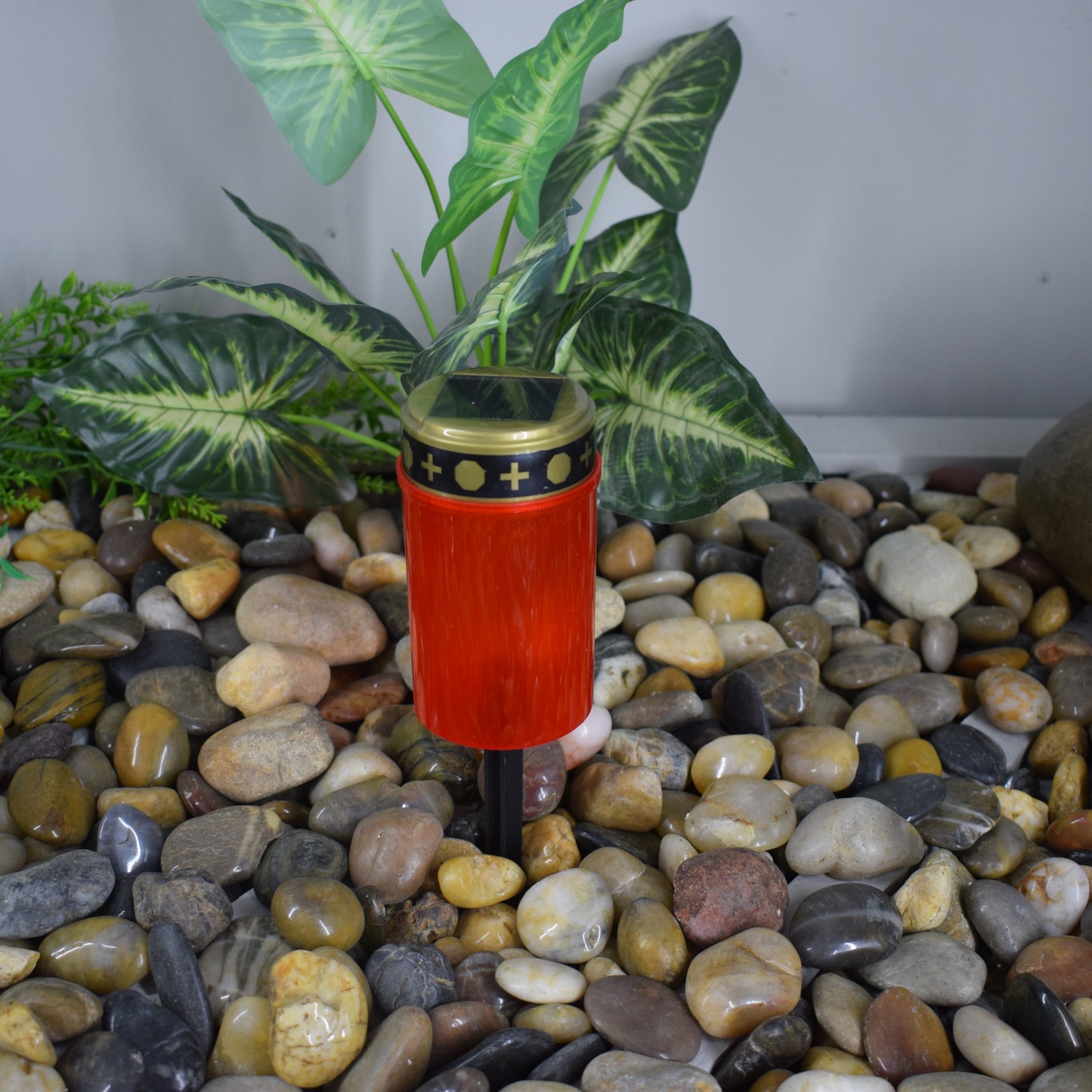 LED luz que acampa al aire libre impermeable solar luz de la vela cementerio dolor Memorial luz Amazon caliente DIY