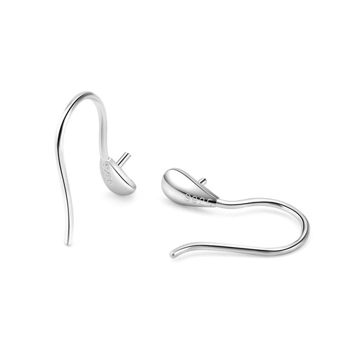s925 sterling silver ear hook empty support pearl accessories high heels empty support tremella hook diy earrings manufacturer wholesale