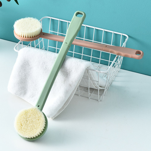 Long-handled massage shower brush, 2-in-1 soft bristle shower scrub, household bath scrub, back scrubber, bath brush with hanging function, wholesale shower brush