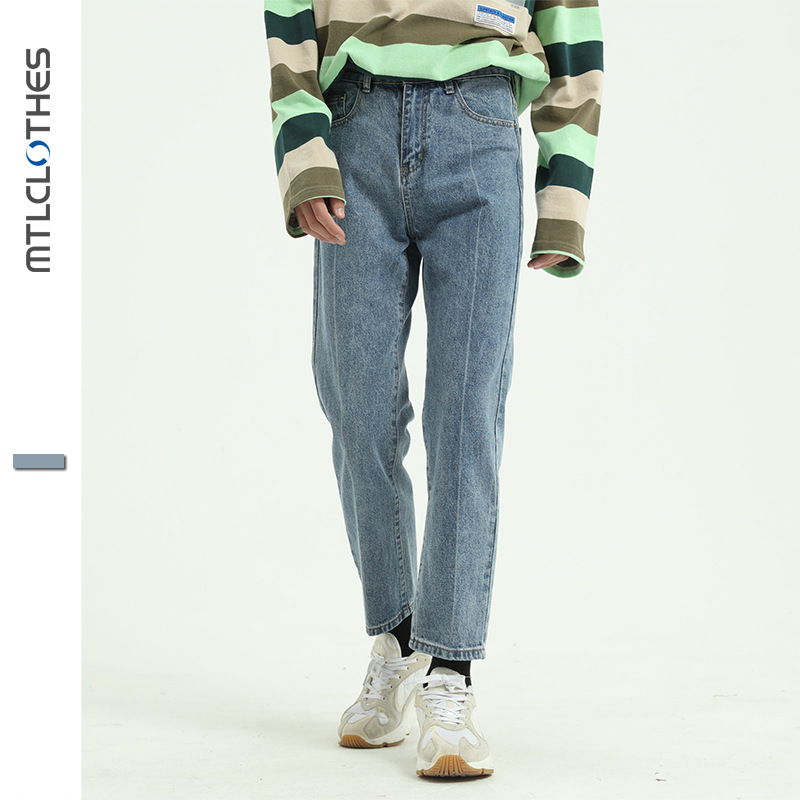MTLClothes ropa de Hombre | Fábrica al por mayor estilo coreano recortada jeans rectos slim fit skinny jeans moda