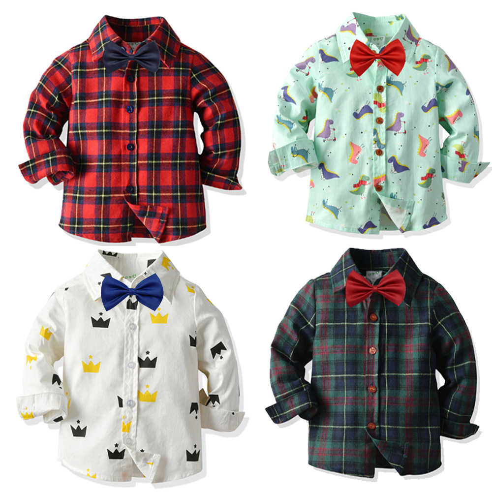 Осенняя детская рубашка для мальчиков, базовый приятный телу классический костюм, европейский стиль