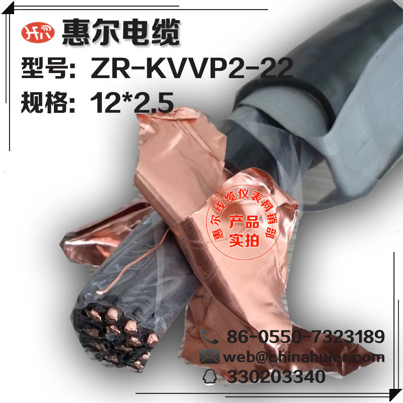 厂家直销【ZR-KVVP2-22-12*2.5】铜带屏蔽 钢带铠装 阻燃控制电缆