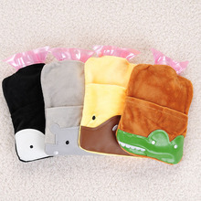 便携注水热水袋 可爱卡通暖手袋 儿童冲水小号暖腰腹绒布暖水袋