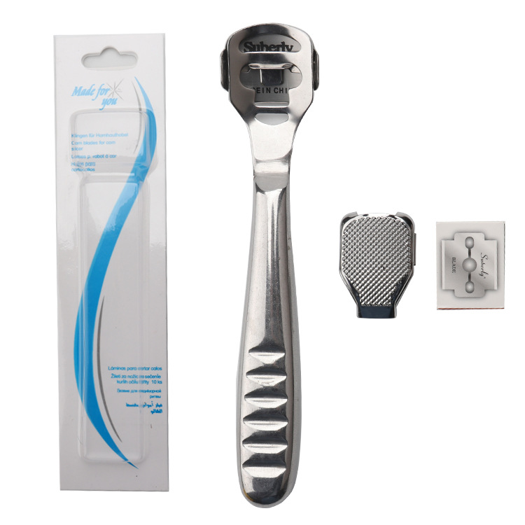 Acero inoxidable pedicura cuchillo cortaúñas raspado piel muerta cuchillo callos piel gruesa cepilladora limpieza cuidado pedicura raspador pie cepilladora