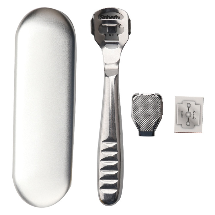 Acero inoxidable pedicura cuchillo cortaúñas raspado piel muerta cuchillo callos piel gruesa cepilladora limpieza cuidado pedicura raspador pie cepilladora