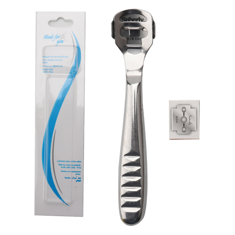 Acero inoxidable pedicura cuchillo cortaúñas raspado piel muerta cuchillo callos piel gruesa cepilladora limpieza cuidado pedicura raspador pie cepilladora