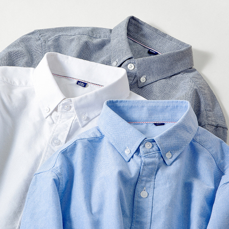 Shirt Men's Trendy New Style No-Iron Inner Wear Outer Wear Fashionable Casual Versatile Cotton Oxford Spinning Men's Long-Sleeved White Shirt Shirt Men's Trendy New Style No-Iron Inner Wear Outer Wear Fashionable Casual Versatile Cotton Oxford Spinning Men's Long-Sleeved White Shirt