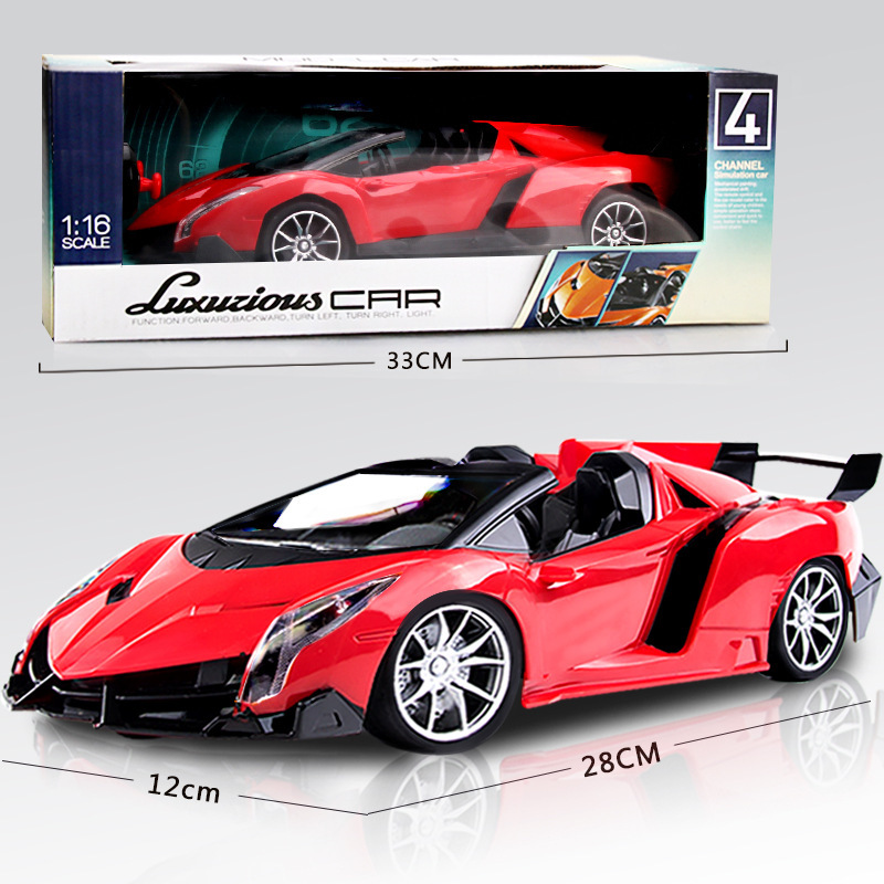 Coche de control remoto de cuatro vías para niños 1:16 modelo de coche deportivo juguete eléctrico niño coche juguete fábrica directa transfronteriza