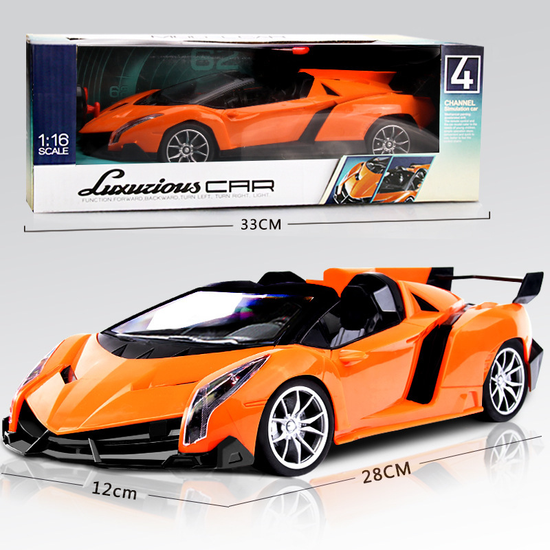 Coche de control remoto de cuatro vías para niños 1:16 modelo de coche deportivo juguete eléctrico niño coche juguete fábrica directa transfronteriza