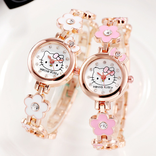 New fashion kt cat primary school children ladies watch children's watch baby quartz electronic watch catcher doll