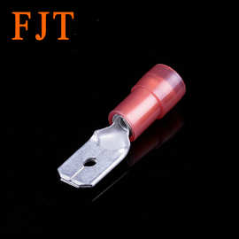 尼龙预绝缘公插接线端子双压接NL公母接插端头线耳线鼻子加铜套