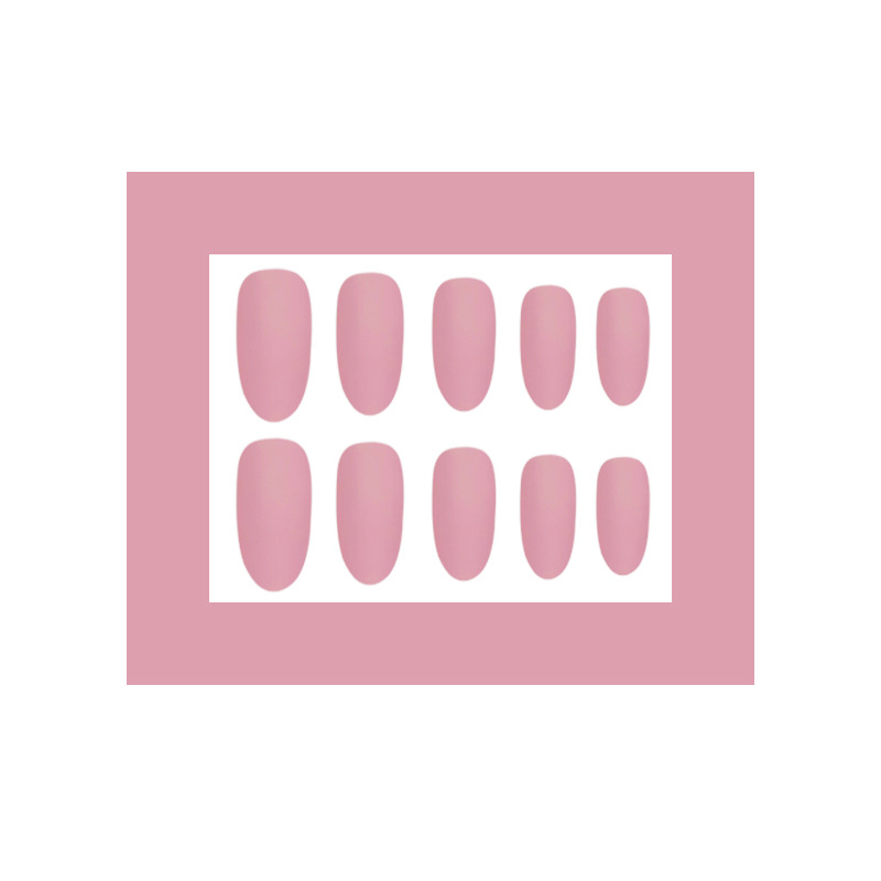 24 piezas de parche de uñas ovales ultra delgadas, parche de uñas falsas mate, polvo claro esmaltado, manicura europea y americana.