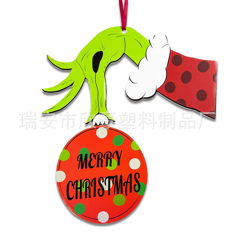 设计瓦楞板圣诞节门挂装饰假日悬挂标志牌生日活动新年派对挂饰牌