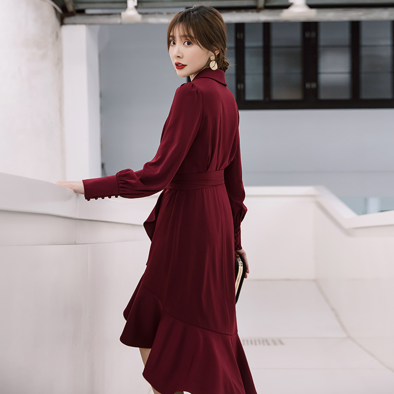 Toast Dress, Usually Worn in Autumn and Winter, Homecoming Dress, Casual Dress, Women's Long-Sleeved Banquet Party Dress, Elegant Dress