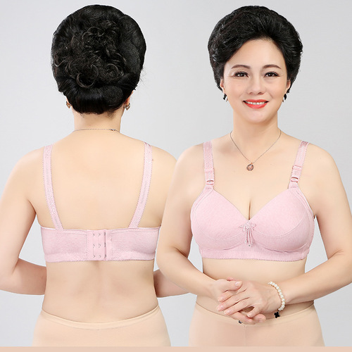 New middle-aged and elderly wire-free large size bra cotton sports comfortable mother's bra underwear for women factory direct sales
