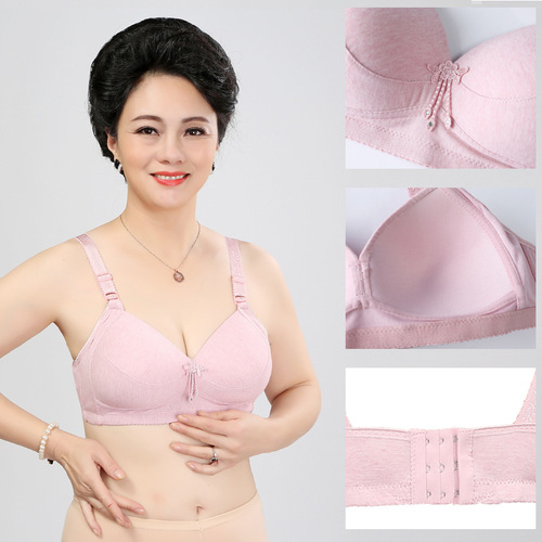 New middle-aged and elderly wire-free large size bra cotton sports comfortable mother's bra underwear for women factory direct sales
