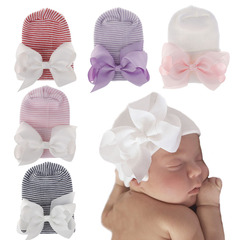 Baby hat winter hat fetal hat double thickened bow hat baby European and American new hospital hat