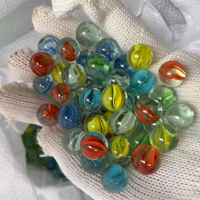 玻璃珠16mm高白八瓣玻璃球14mm25mm弹珠机用玻璃弹珠花心水晶